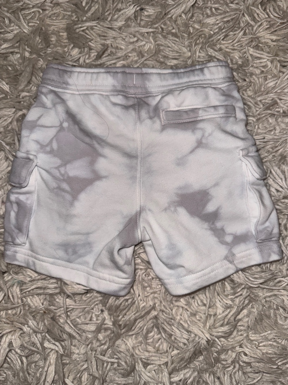Baby Gap White Washed Tie-Dye Cargo Cotton Shorts - White/Grey